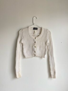 Cropped Gianni Versace knit cotton cardigan